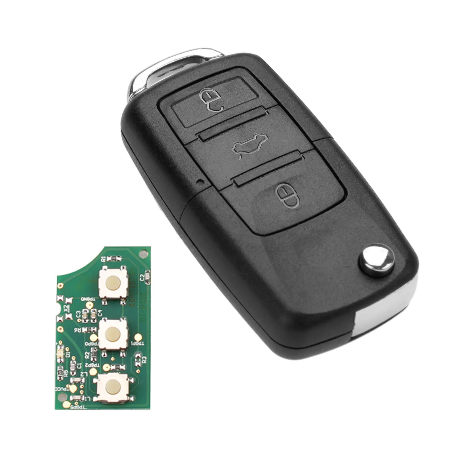 Складной умный дистанционный ключ с 3 кнопками для VW Volkswagen Passat Polo Beetle Bora 1J0959753DA 434