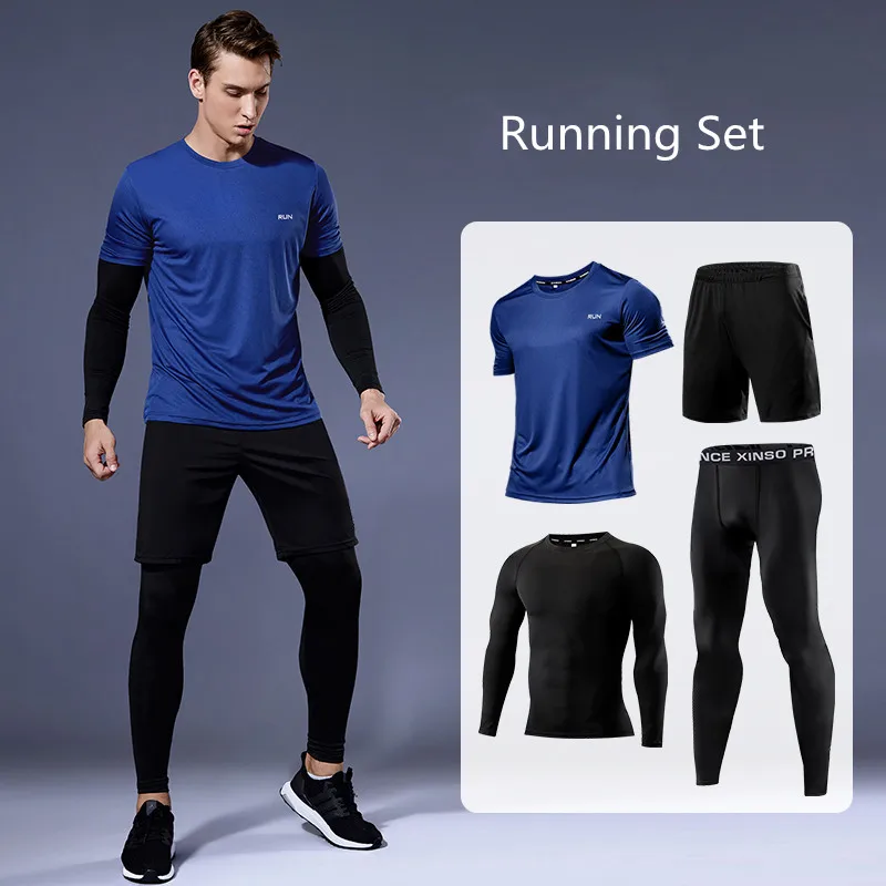 

Men's Tracksuit Running Training Fitness Sportswear Ensembles Sport Jogging Suit Gym Tight Compression Ropa Deportiva Hombre