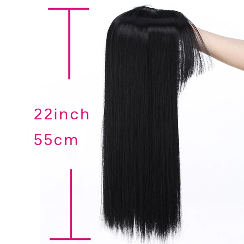 Gres Blonde Synthetic Hair Piece Women 3 Clips in Hair Extension with Bangs 22