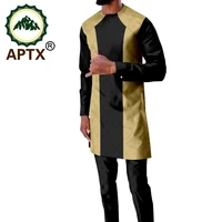 african mens jacquard suit ankara o neck long sleeved shirt and pants traditional fashion 2 piece ta2016033