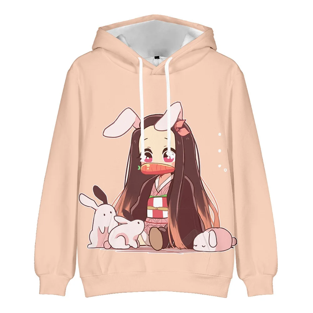 

2021 New Demon Slayer Sweatshirt Boys/Girl School Hoodies High Quality Kid's Hoodies Autumn Loose Clothing