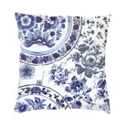 Винтажный Бархатный Чехол Delft для дивана с синими цветами, фарфоровым оформлением, искусством Восточного цветов 40x40 см, подушка в скандинавском стиле