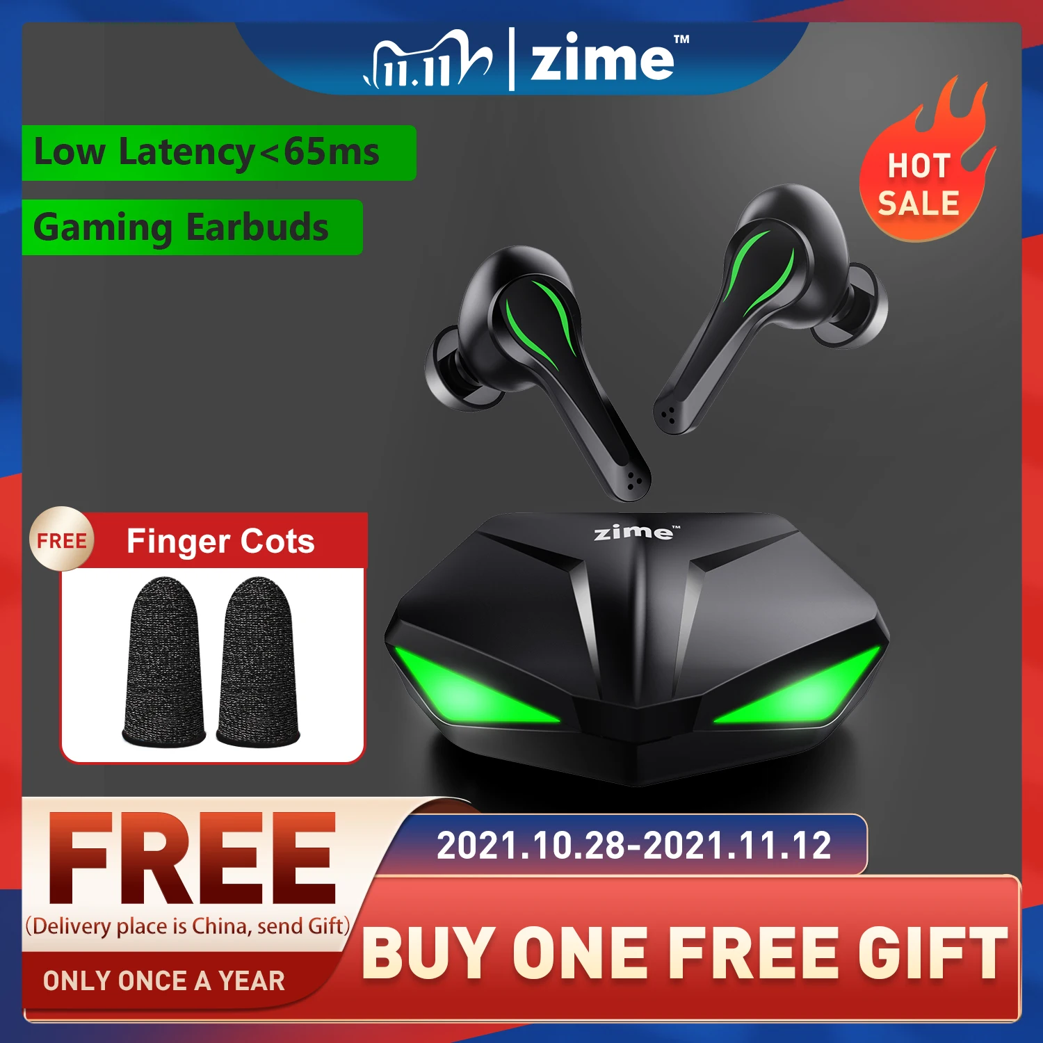 

Игровые наушники RYWER Zime Winner, TWS наушники с микрофоном, с низкой задержкой, с поддержкой Bluetooth 65ms, с басовым аудио позиционированием, беспровод...