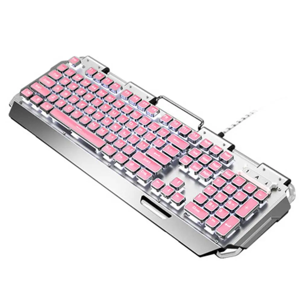 

K520 104 Keys USB Wired Blue Switch Gamers Mechanical Keyboard for Windows Mac Electroplating Process Precise Color Non-fading