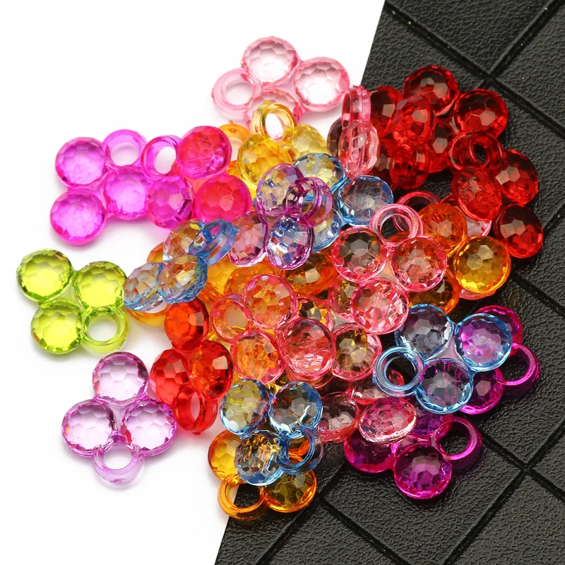 

Colorful Mixed 30pcs Transparent Acrylic Beads 18x15mm Round Loose Spacer Beads For DIY Jewelry Making Charm Jewelry Accessories
