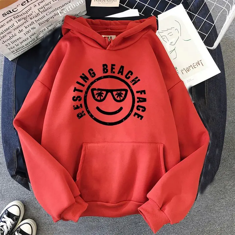 

Resting Beach Face Fashion Hoodies Autumn Winter Funny Harajuku Casual Vogue Streetwear Hipster Women Long Sleeve Sweatshirts
