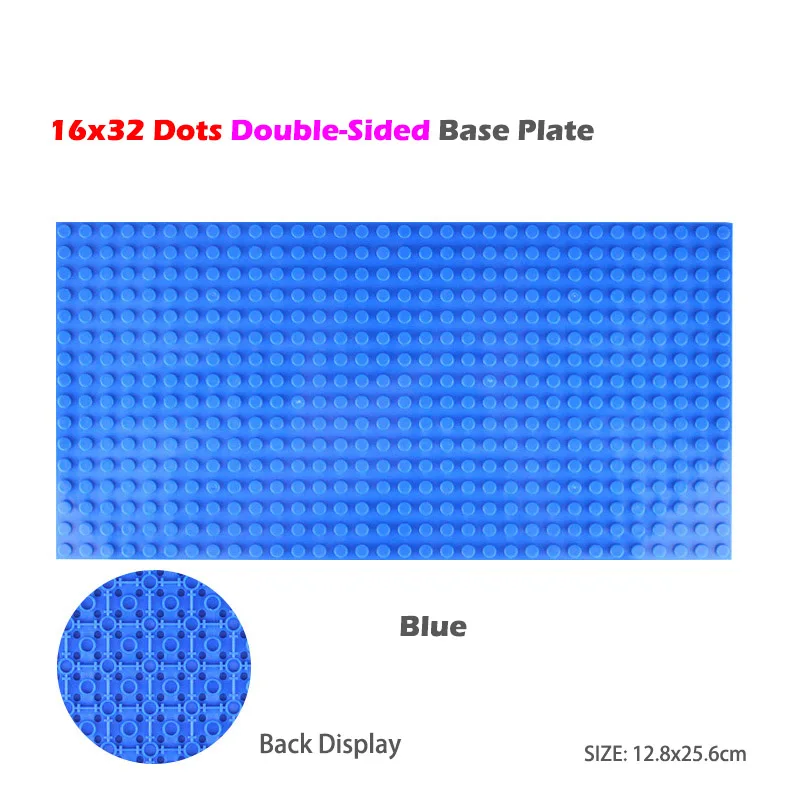 16x32 Blue Строительные блоки, аксессуары, игрушки, двухсторонняя Базовая пластина, детские строительные игрушки, совместимые с классическими блоками, игрушки - Цвет: 16x32 Blue