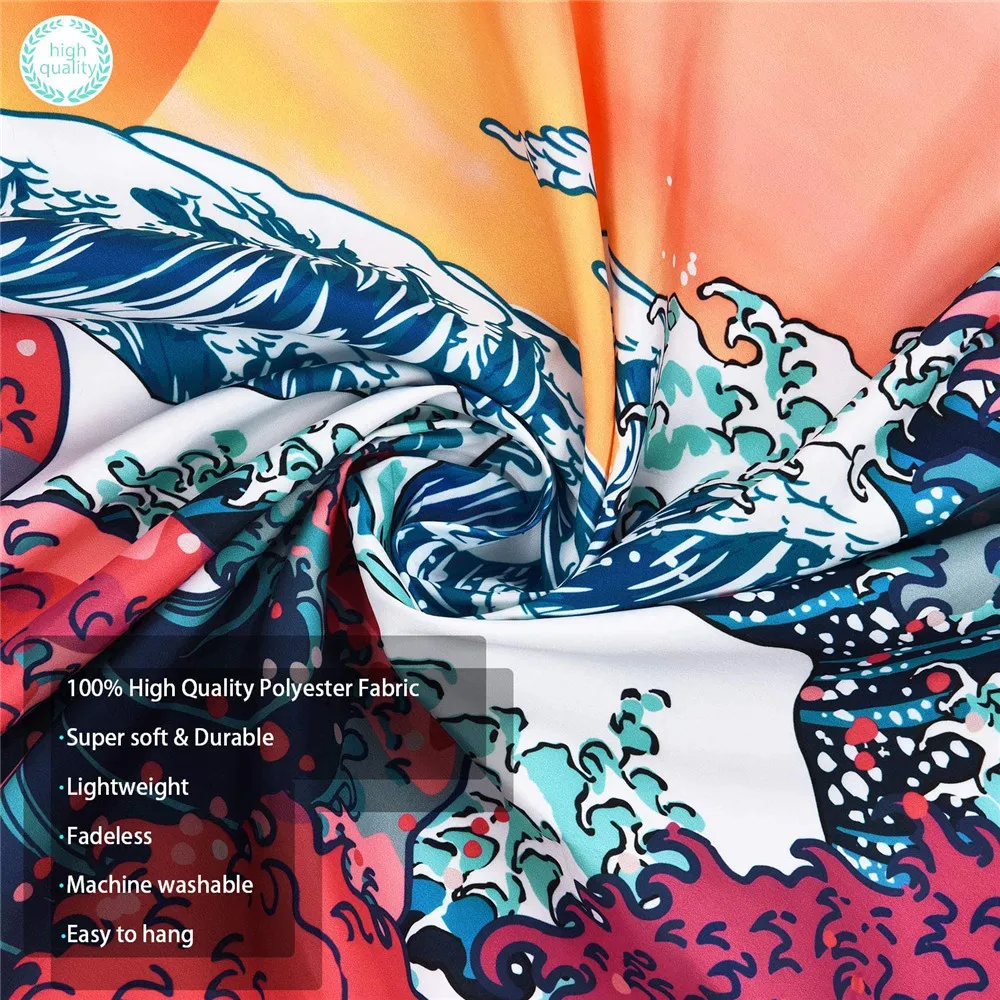 

Hot Wall Tapestry Wave Tapestrys Sunset Landscape Color Bedside Background Fashion Rectangle Cloth For Living Room And Bedroom