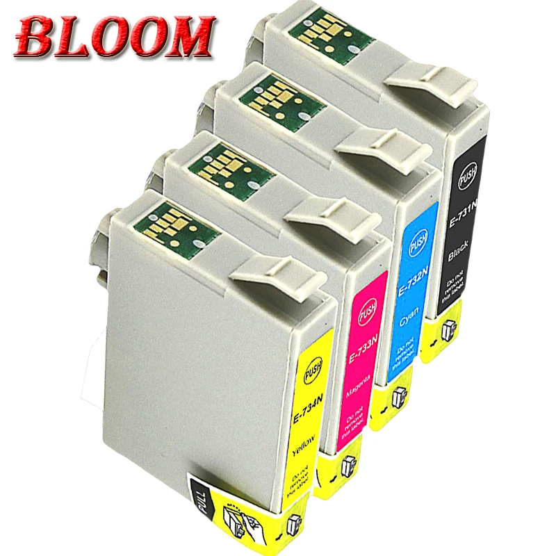 Чернила для принтера картриджа 4 цветов T0731N EPSON TX210 TX200 TX209 TX213 TX220 TX100 mbk mfp fatex Россия