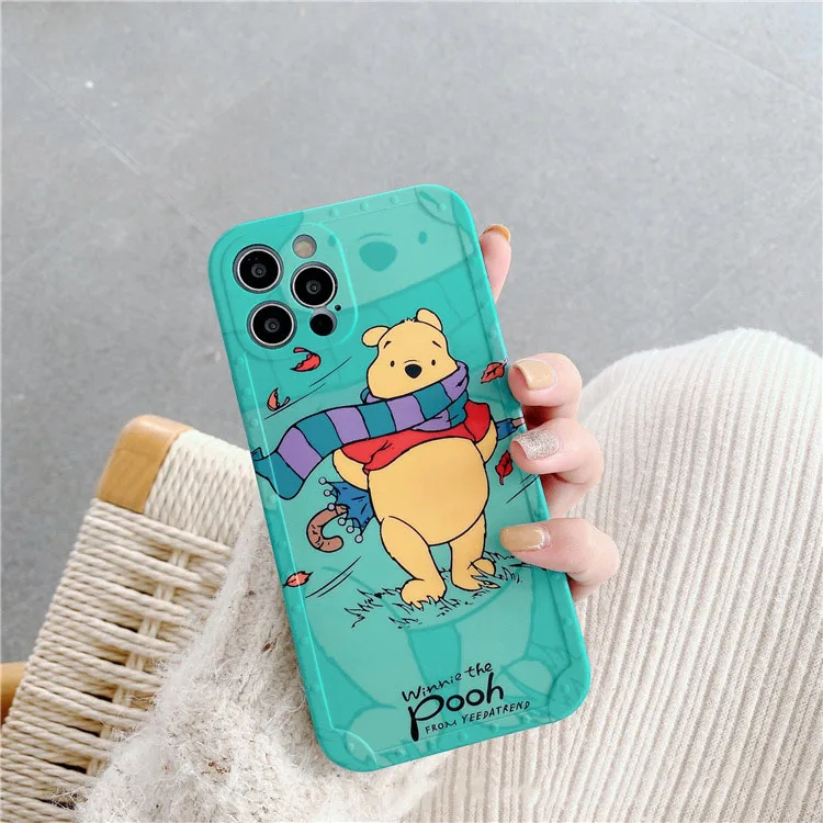 novelty winnie pooh piglet iphone cases hard tpu anime cute protection smartphone dustproof fundas free global shipping