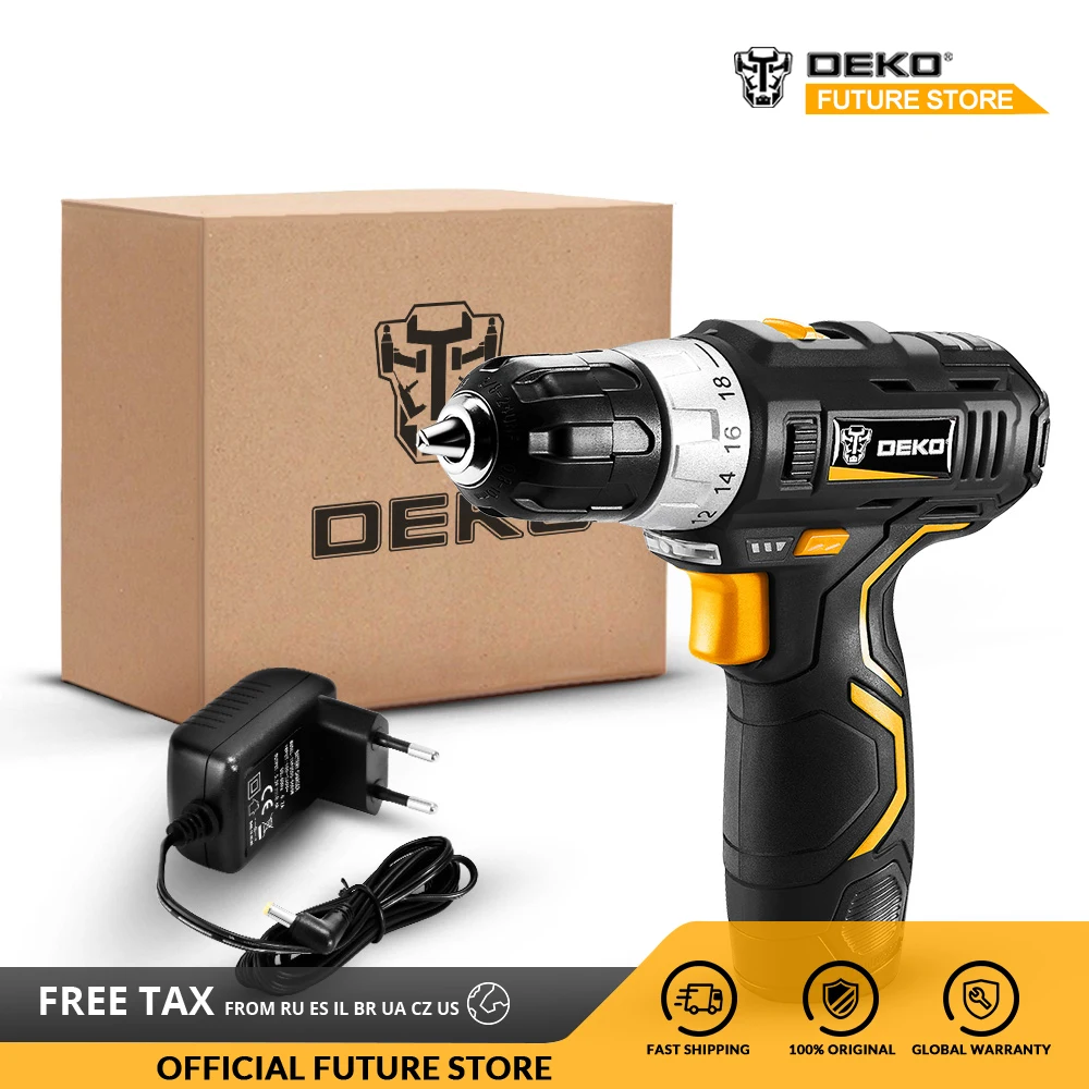 DEKO GCD12DU3 12V MAX Аккумуляторная дрель электрическая отвертка литий ионный мини