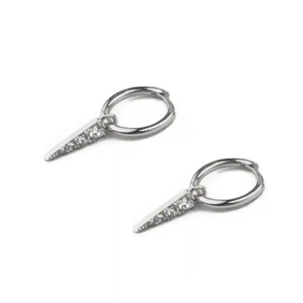 Минималистичные серьги-кольца с блестками и фианитами серебряные небольшие для