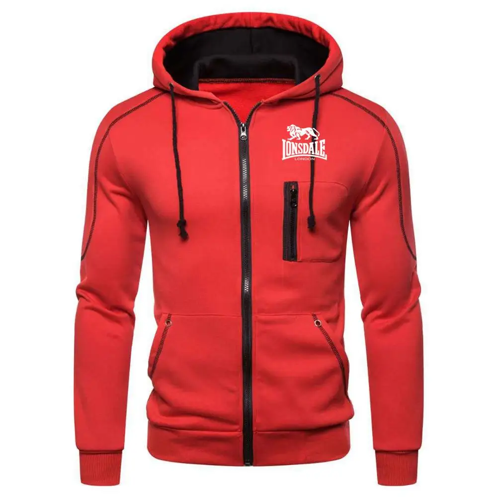 Брендовая модная Новая мужская куртка на молнии кардиган с капюшоном