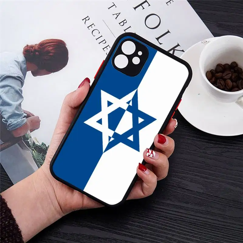 

Israel flag Phone Case Transparent Matte for iPhone 7 8 11 12 s mini pro X XS XR MAX Plus cover funda