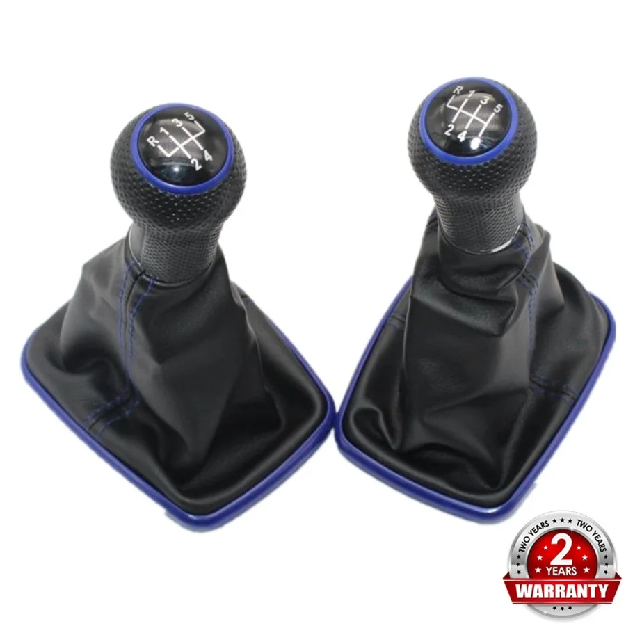 For Seat Leon 2000 2001 Toledo 1999 2000 2001 Car-Styling Car 5 / 6 Speed 12mm Blue Line Gear Stick Shift Knob With Leather Boot
