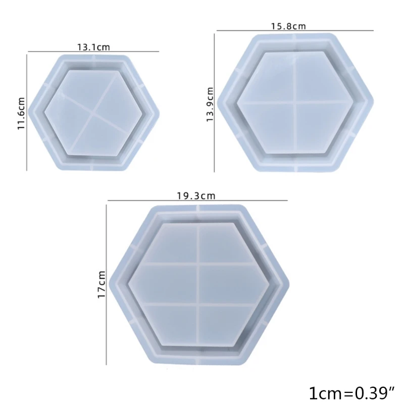 

2021 New Hexagonal Fruit Storage Box Epoxy Resin Mold Tray Jewelry Holder Silicone Mould
