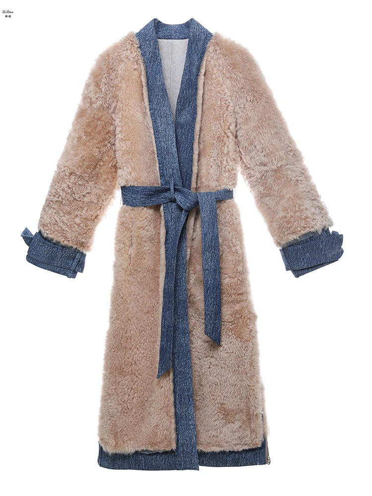 ZiZhen длинный халат из натуральной кожи роскошная зимняя женская шубка исанной