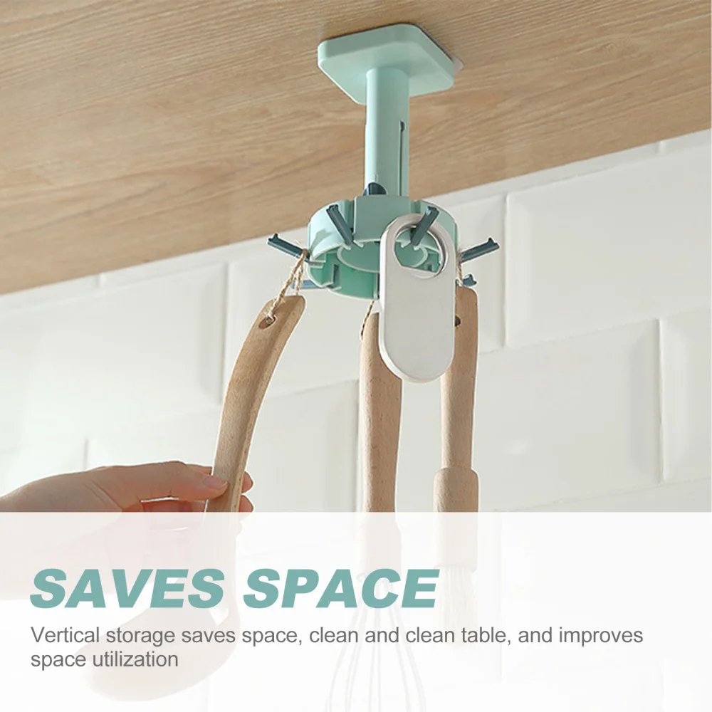 

2Pcs 360 Degrees Rotating Wall Door Hook Self Adhesive Kitchen Organizer Hooks