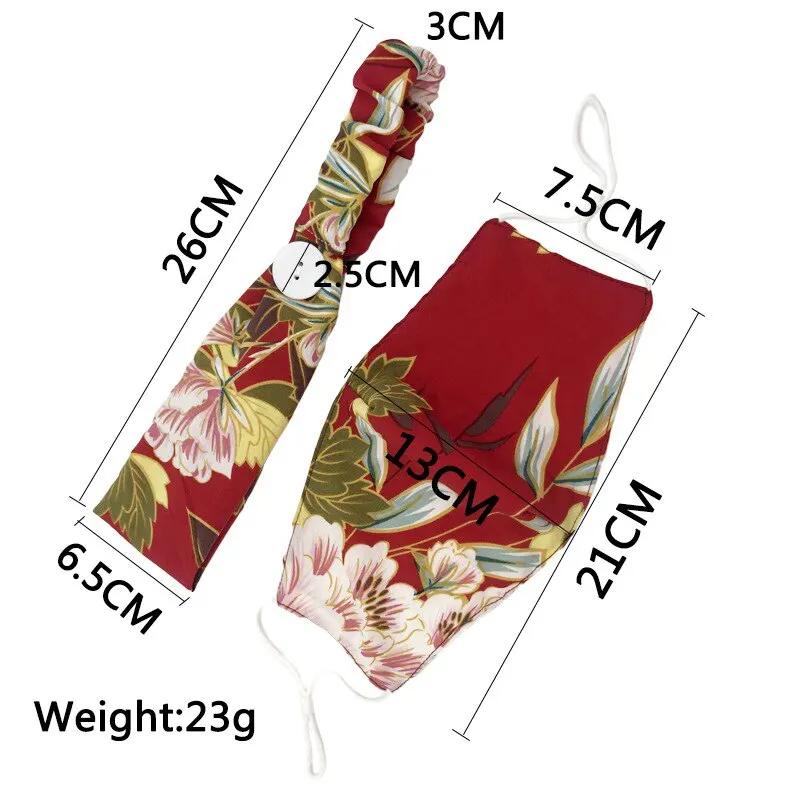 

2 PCs Christmas Yoga Earmuff Headbands With Button Women Outdoor Casual Floral Headwear 2020 New Fashion Scarf Hair Accessories