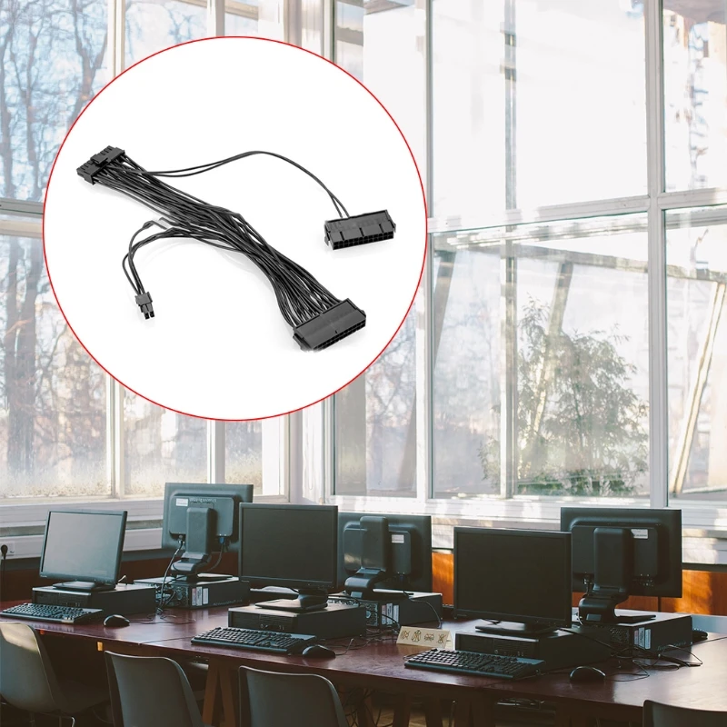24Pin двойной блок питания шнур на X адаптер материнской платы соединительный