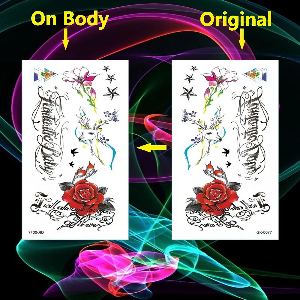 Я всегда буду любить тебя навсегда временная татуировка Роза стикер