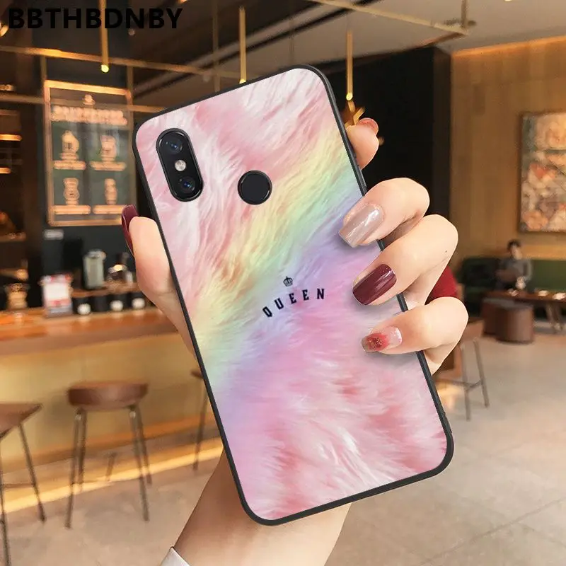 Плюшевый розовый чехол черный мягкий для телефона из ТПУ Xiaomi 8 9 se Redmi 6 6pro 6A 4X7 note 5 7 |