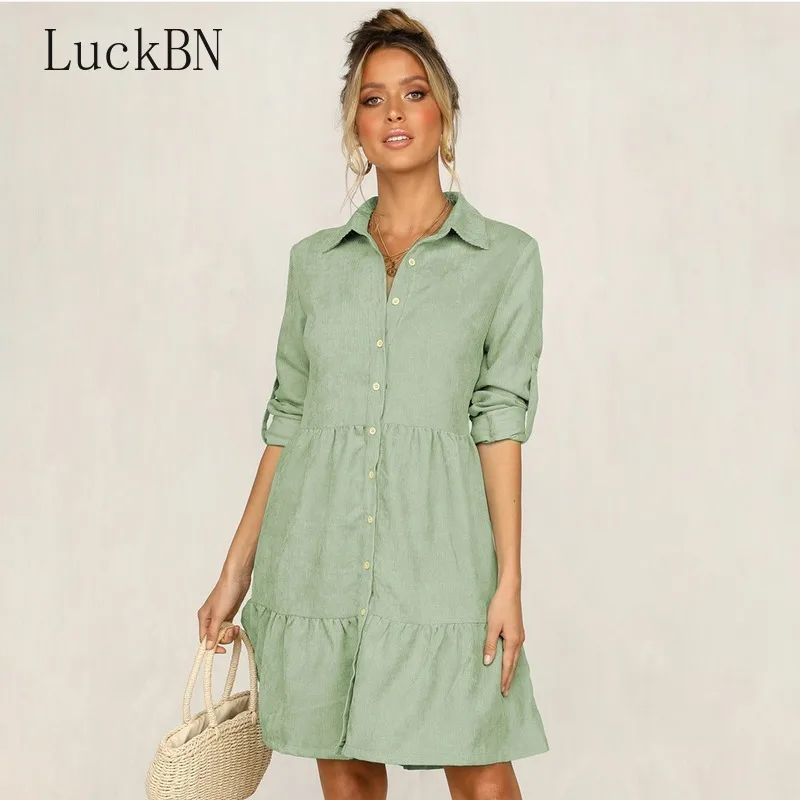 Осенне зимние платья с отворотами однобортное женское платье ткаными рукавами