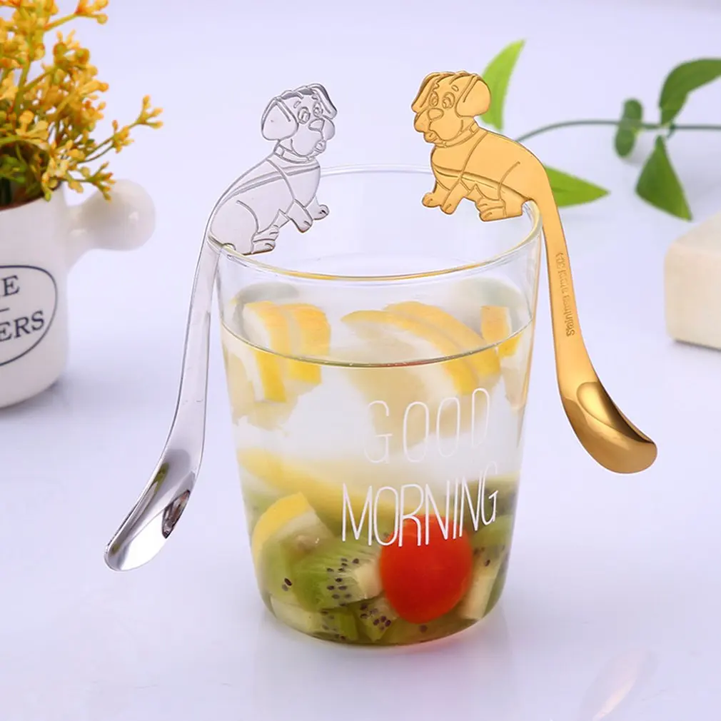 Dog Tail Tea Coffee Spoon Milk Dessert Stirring Spoons Stainless Steel Ice Cream Soup Feeding Creative Design Mug | Дом и сад