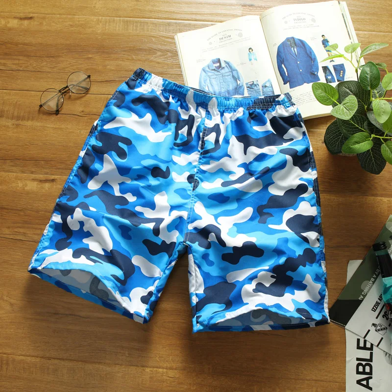 

One Summer Men's Casual size Elastic waist 29-36 Surfing Bermudas Print Men Boardshorts Quick Dry Beach Shorts