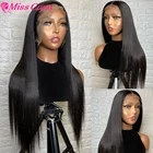Женские прямые парики Miss Cara, перуанские T-образные парики на прозрачной сетке спереди