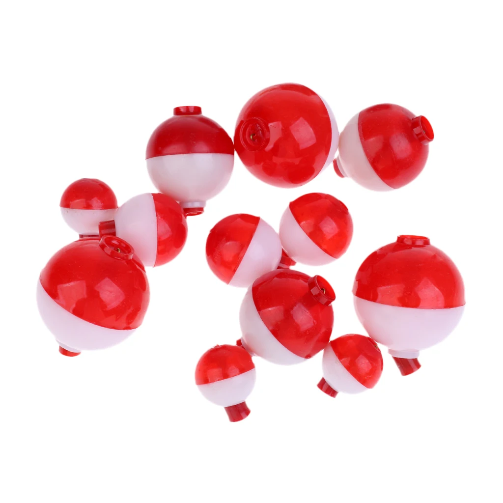 

12pcs MagiDeal Assorted Sizes Fishing Bobber Round Floats Push Button Fishing Floats For Outdoor Fishing Accessory