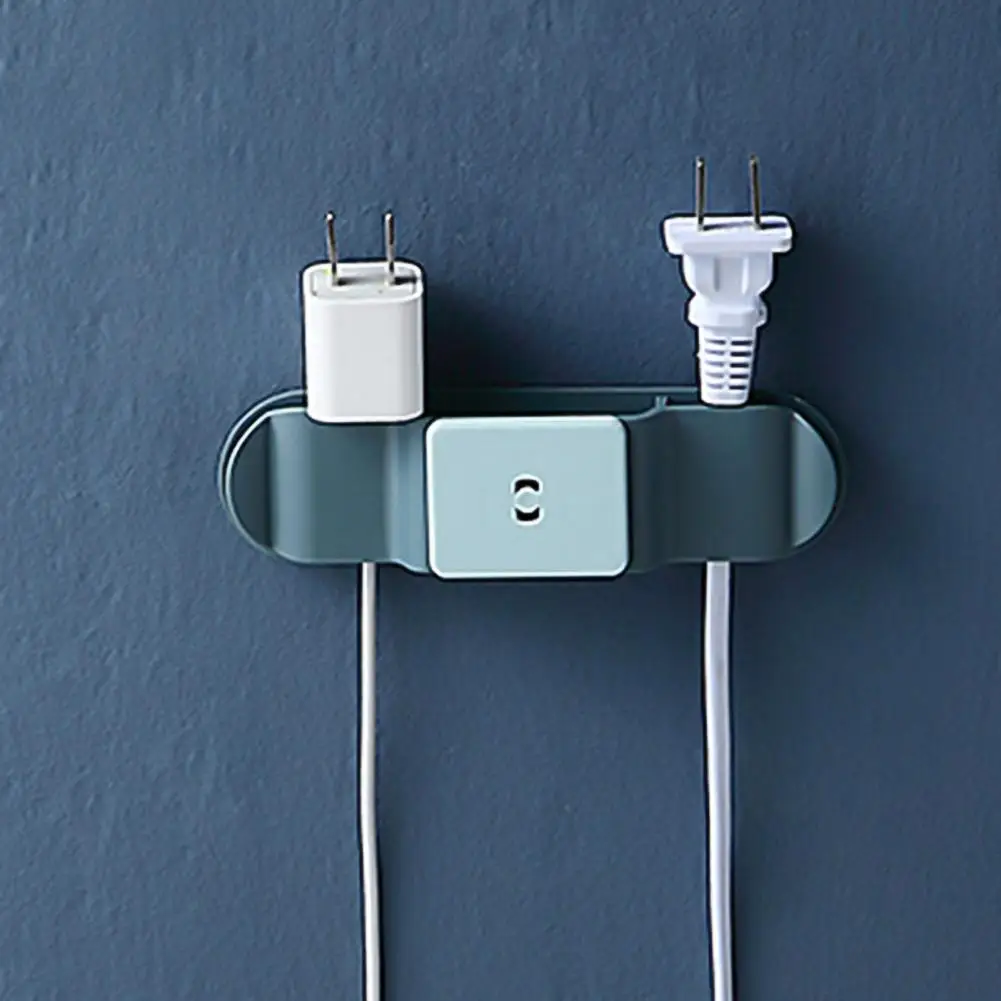 

2Pcs Wall Mount Power Strip Holder Punch Free Adhesive Fixator Cable Organizer