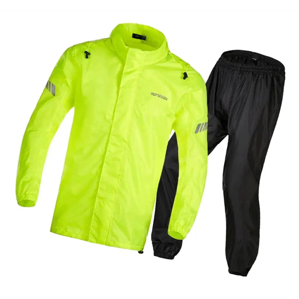 

Yellow Rain Jacket & Waterproof Trousers 2Pcs Suit Motorbike Cycling Hiking