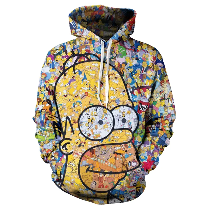

2020 Men's and Women's Hoodie 3D Fashion Print Simpson Sweatshirt Long Sleeve Fat Body Hoodie Cartoon Men's Jacket Handsome