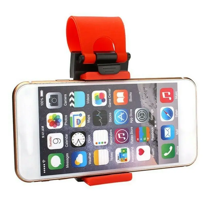 ABS + эластичный резиновый автомобильный держатель для телефона на руль