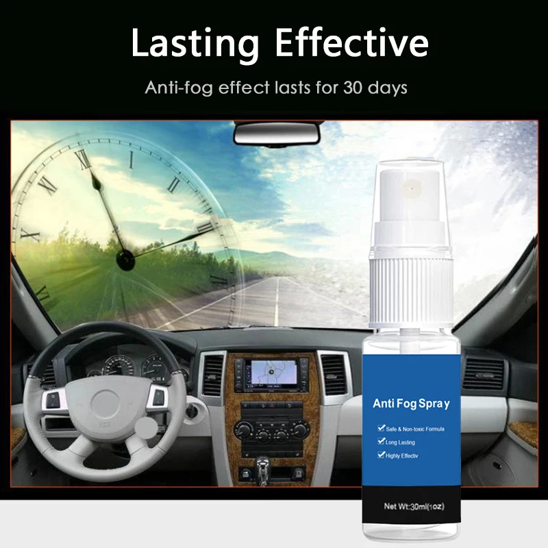 

30ml Anti Fog Spray Eyeglass Lens Defogger Glasses Safety Goggles Ski And Dive Glasses Glass Long Lasting Defogger Detergent
