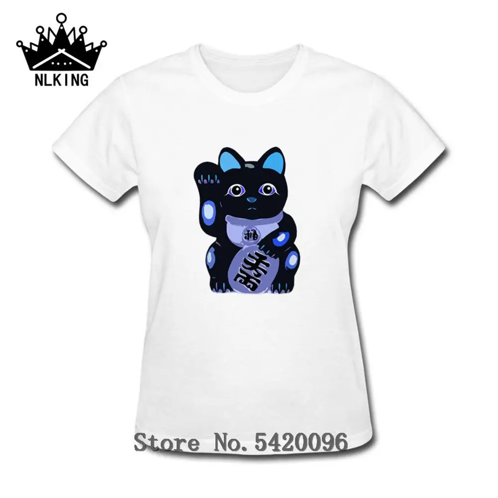 Топ продаж Биткоин Lucky Cat Maneki Neko футболки предварительно хлопковая футболка новый