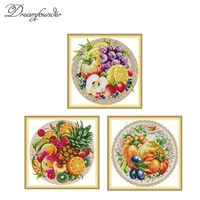fruit plate series cross stitch kit aida 14ct 11ct count print canvas stitches embroidery diy handmade needl