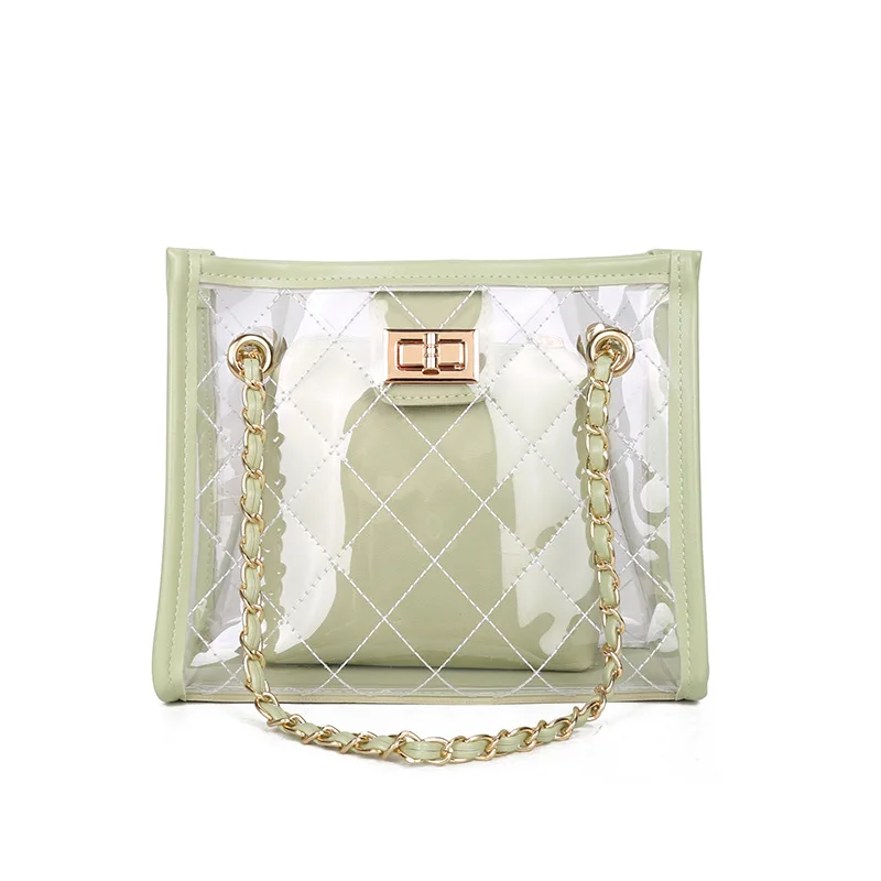 

Jin Mantang Summer Ladies Bag 2020 New Small Fresh Wild Messenger Bag Jelly Bag Fashion Chain Shoulder Transparent Bag Ladies