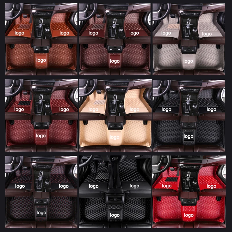 

MIDOON leather Car floor mats for Volkswagen Toureg 2008 2009 2010 Custom auto foot Pads automobile carpet cover