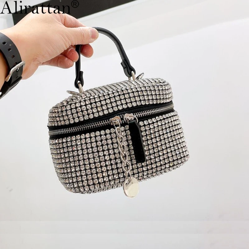 

Alirattan новые женские сумки с бриллиантами 2022, модная дизайнерская сумка для покупок, женская сумка-мессенджер через плечо, сумка-Кроссбоди с ...