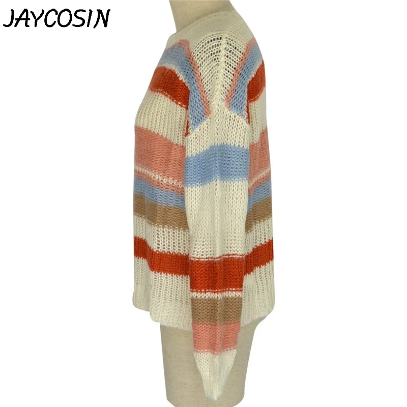 Женский свитер с круглым вырезом JAYCOSIN повседневный трикотажный пуловер в