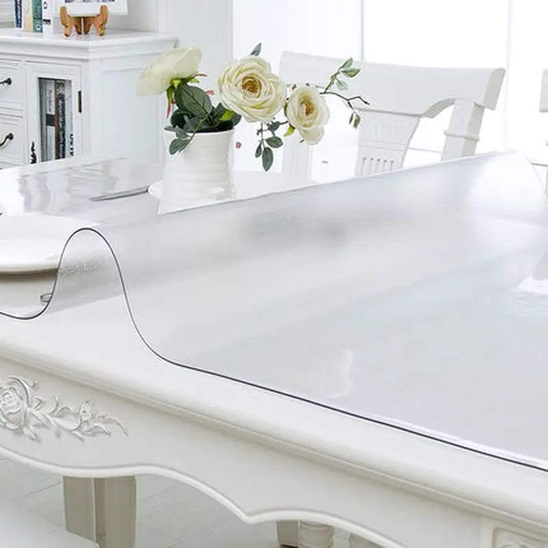 Прозрачная скатерть из ПВХ 1 мм водонепроницаемая прямоугольная коврик кухонный