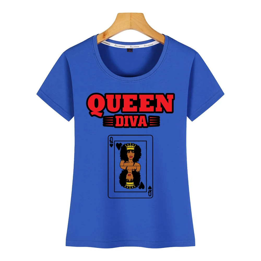 Tops T Shirt Women queen diva Summer Harajuku Print Female Tshirt | Женская одежда