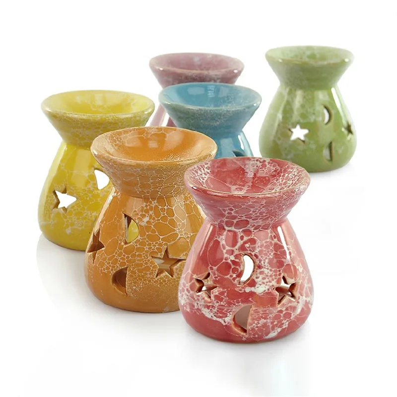 1 шт. керамические эфирные масла лампы полые Звезды Луна узор простые аромат