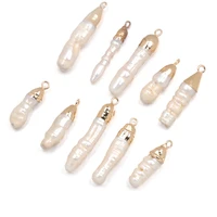1pcs natural freshwater pearl pendants rectangle charms pendants for jewelry making diy necklaces accessories size 7x22 8x35mm