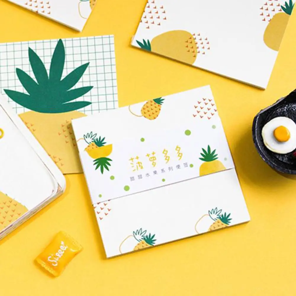 pineapple 30 листов/упаковка милая розовая вишня клубника блокнот для заметок Kawaii корейские канцелярские Липкие заметки бумажные закладки для школьных учебников офисные принадлежности - Цвет: pineapple