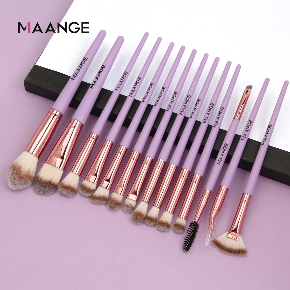 Набор кистей для макияжа MAANGE Pro 12/13/14 шт. кисти растушевки теней подводки ресниц