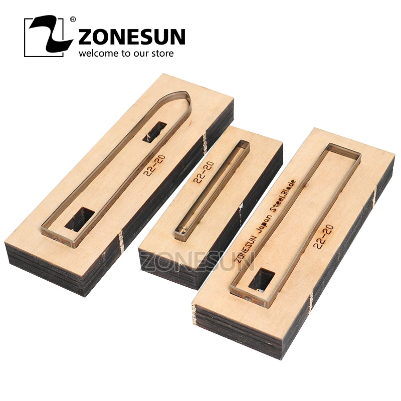

ZONESUN 22-20 Customized leather cutting die Leather DIY Craft supply watchband strap Wooden Template Punching Cutting Mould