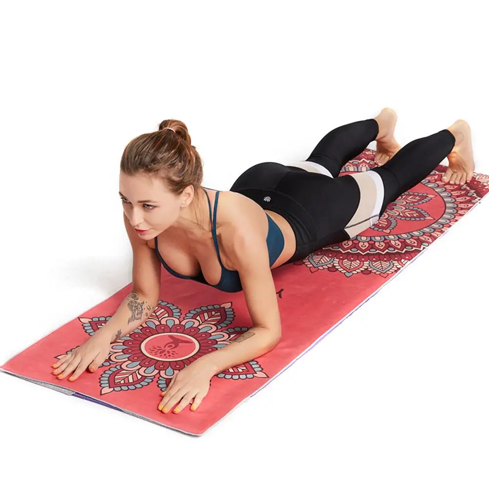 Коврики для йоги анти скольжения Одеяло мягкой микрофибры Пилатес двусторонняя